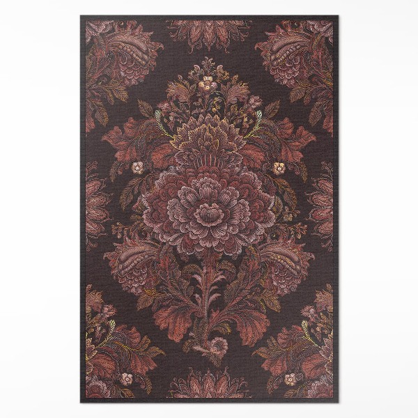 Tapis vinyle rectangulaire Composition florale ornementale vintage