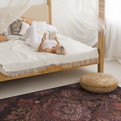 Tapis vinyle rectangulaire Composition florale ornementale vintage