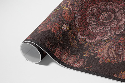 Tapis vinyle rectangulaire Composition florale ornementale vintage