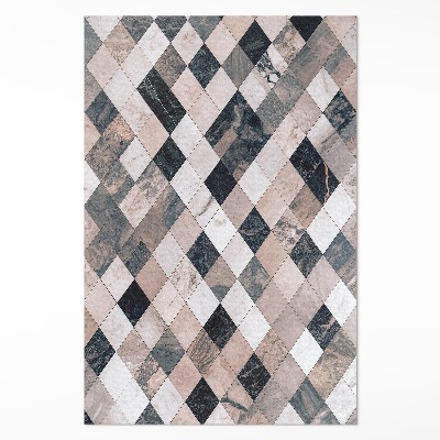 Tapis vinyle rectangulaire Carreaux décoratifs en mosaïque de losanges en pierre