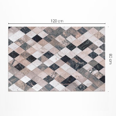Tapis vinyle rectangulaire Carreaux décoratifs en mosaïque de losanges en pierre