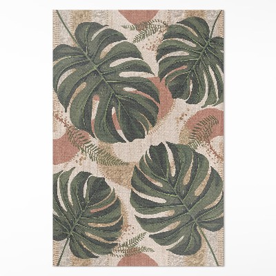Tapis vinyle rectangulaire Une composition de feuilles de monstera et de fougères vintage