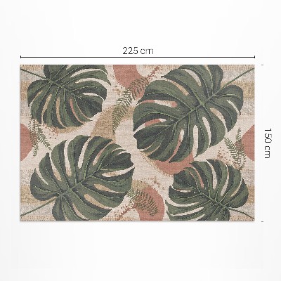Tapis vinyle rectangulaire Une composition de feuilles de monstera et de fougères vintage