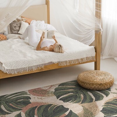 Tapis vinyle rectangulaire Une composition de feuilles de monstera et de fougères vintage