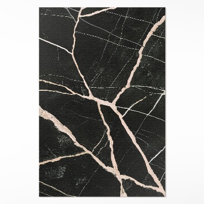 Tapis vinyle Contraste glamour du marbre craquelé foncé