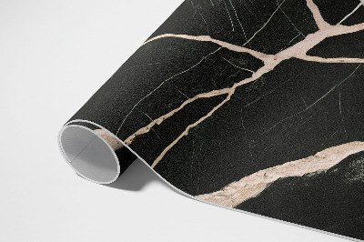 Tapis vinyle Contraste glamour du marbre craquelé foncé