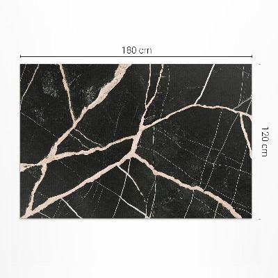 Tapis vinyle Contraste glamour du marbre craquelé foncé