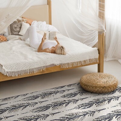 Tapis vinyle rectangulaire Plumes indiennes de style bohème