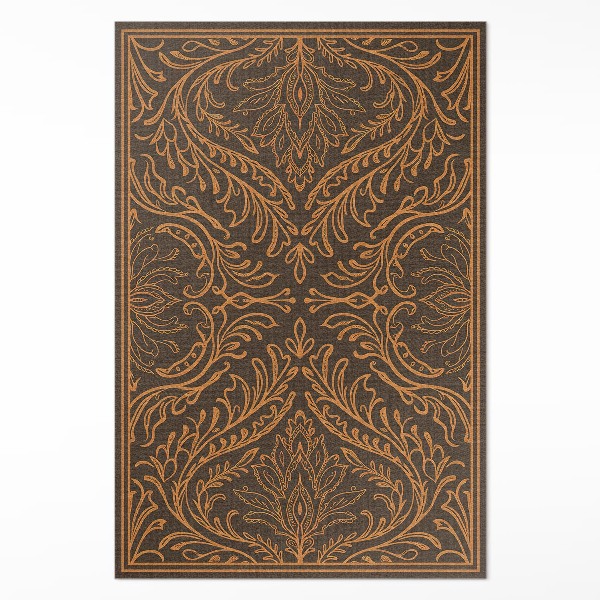 Tapis vinyle rectangulaire Ornement linéaire végétal art nouveau vintage