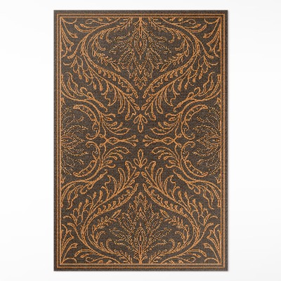 Tapis vinyle rectangulaire Ornement linéaire végétal art nouveau vintage
