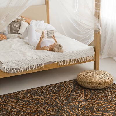 Tapis vinyle rectangulaire Ornement linéaire végétal art nouveau vintage