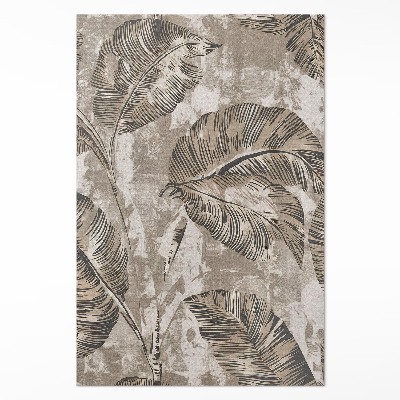 Tapis vinyle Feuilles de plantes et texture de béton brut