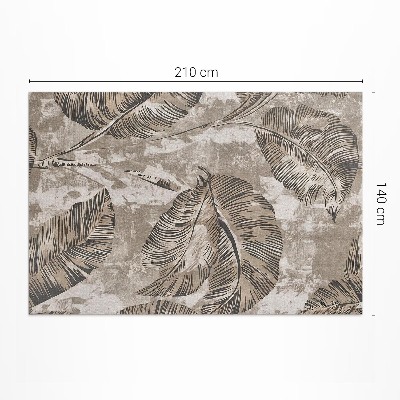 Tapis vinyle Feuilles de plantes et texture de béton brut