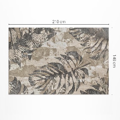 Tapis vinyle rectangulaire Plante à feuilles bohème avec texture style brut