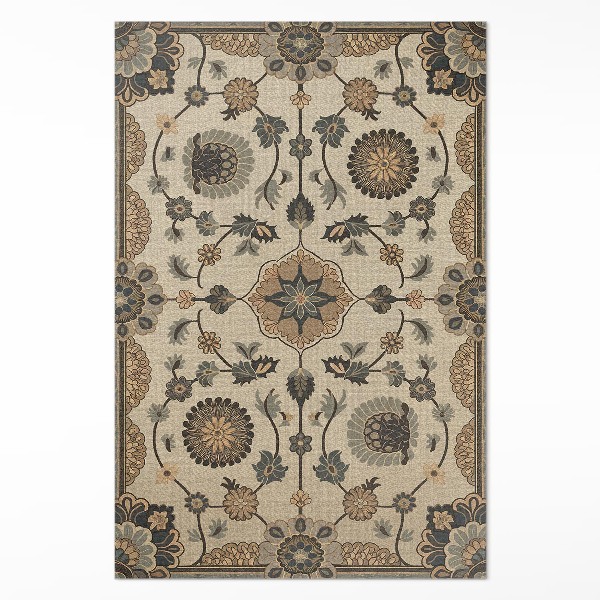 Tapis vinyle rectangulaire Fleurs et plantes décoratives de style vintage