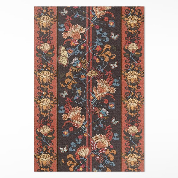 Tapis vinyle rectangulaire Ornement floral vintage