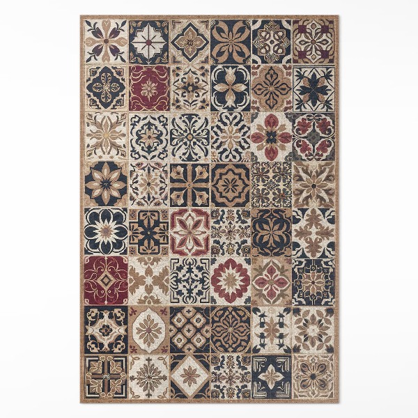 Tapis vinyle rectangulaire Carreaux vintage à motifs de mosaïque ancienne