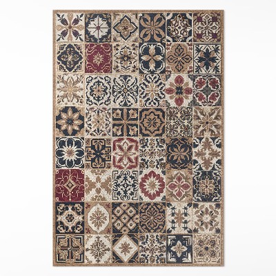 Tapis vinyle rectangulaire Carreaux vintage à motifs de mosaïque ancienne