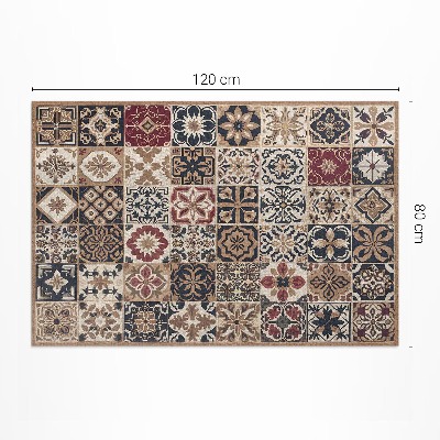Tapis vinyle rectangulaire Carreaux vintage à motifs de mosaïque ancienne
