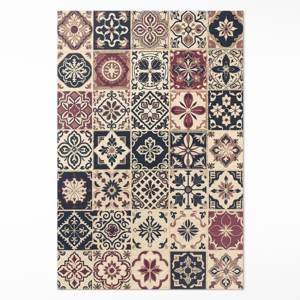 Tapis vinyle Carreaux de mosaïque à motifs anciens de style vintage