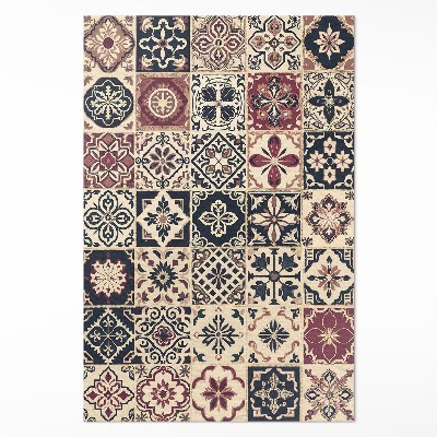 Tapis vinyle Carreaux de mosaïque à motifs anciens de style vintage