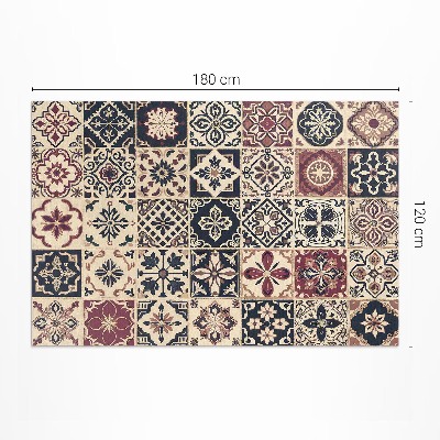 Tapis vinyle Carreaux de mosaïque à motifs anciens de style vintage