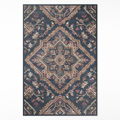 Tapis vinyle rectangulaire Motif végétal géométrique, style turc