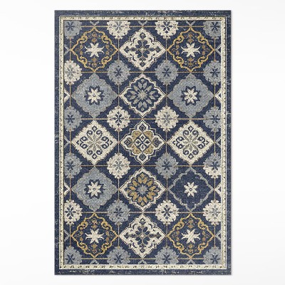 Tapis vinyle rectangulaire Carreaux richement décorés de style marocain