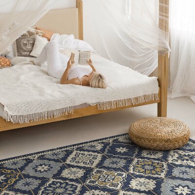 Tapis vinyle rectangulaire Carreaux richement décorés de style marocain