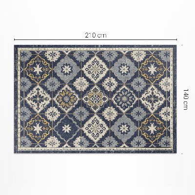 Tapis vinyle rectangulaire Carreaux richement décorés de style marocain