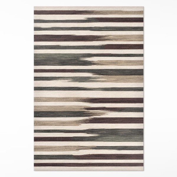 Tapis vinyle rectangulaire Rayures bohèmes peintes aux couleurs pastel