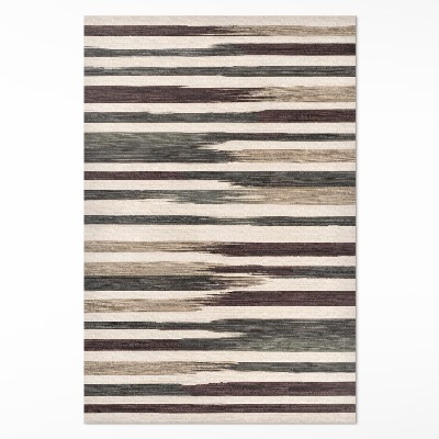 Tapis vinyle rectangulaire Rayures bohèmes peintes aux couleurs pastel