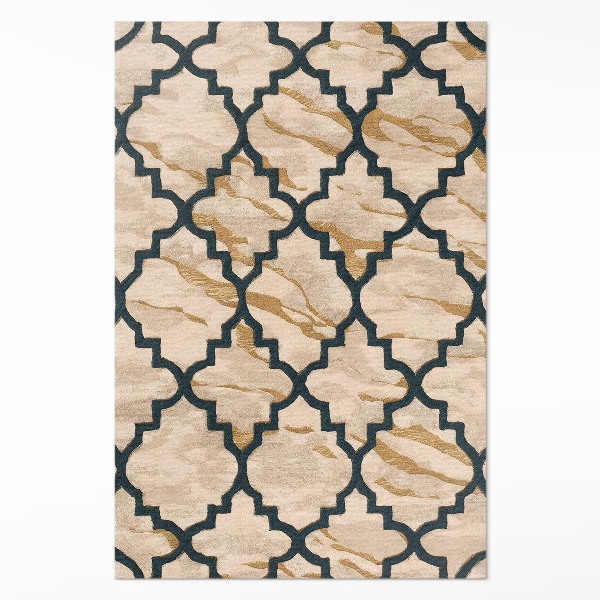 Tapis vinyle rectangulaire Mosaïque de marbre arabesque de style marocain