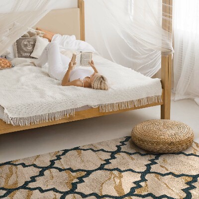 Tapis vinyle rectangulaire Mosaïque de marbre arabesque de style marocain