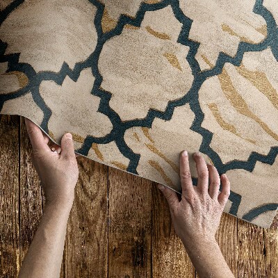 Tapis vinyle rectangulaire Mosaïque de marbre arabesque de style marocain