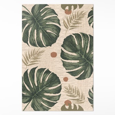Tapis vinyle rectangulaire Fond en tissu avec des feuilles de monstera Boho