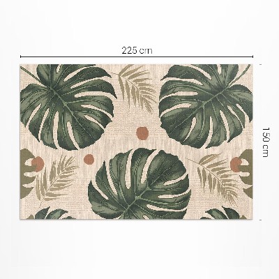 Tapis vinyle rectangulaire Fond en tissu avec des feuilles de monstera Boho