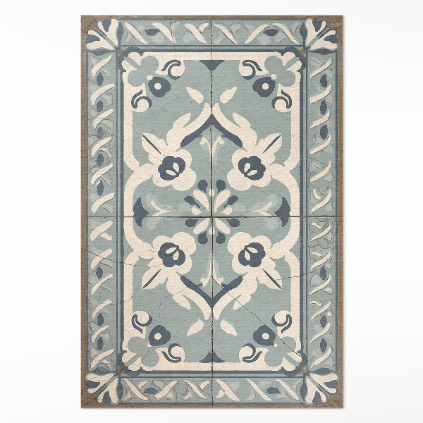 Tapis vinyle rectangulaire Carreaux portugais au délicat motif vintage