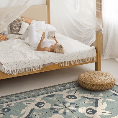 Tapis vinyle rectangulaire Carreaux portugais au délicat motif vintage