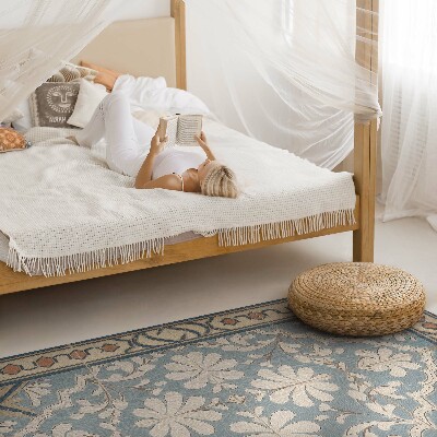 Tapis vinyle rectangulaire Motifs floraux géométriques dans un style rétro