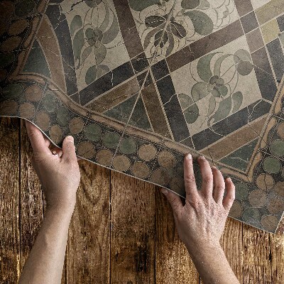 Tapis vinyle Motif vintage à motifs floraux