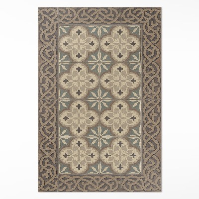 Tapis vinyle rectangulaire Carreaux rétro à motifs géométriques