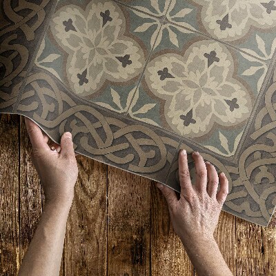 Tapis vinyle rectangulaire Carreaux rétro à motifs géométriques