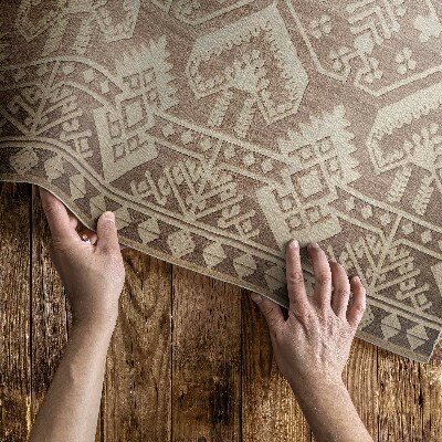 Tapis vinyle rectangulaire Inspirations anciennes dans les motifs aztèques