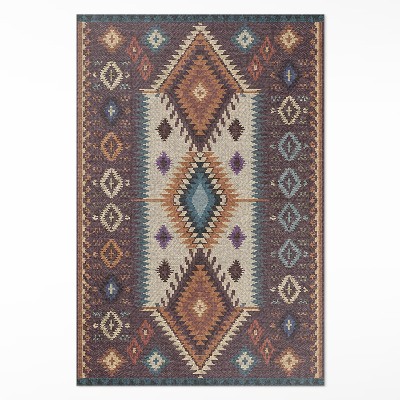 Tapis vinyle rectangulaire Dispositions symétriques de style aztèque