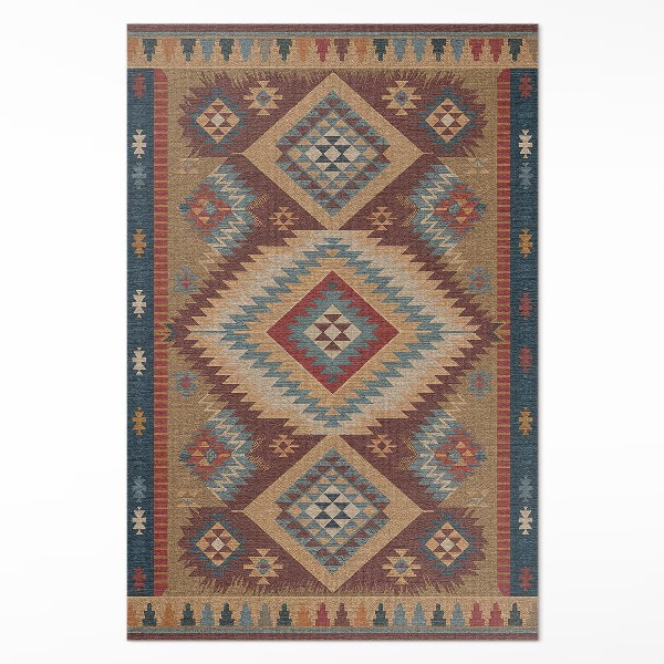 Tapis vinyle symétrie aztèque
