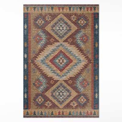 Tapis vinyle symétrie aztèque