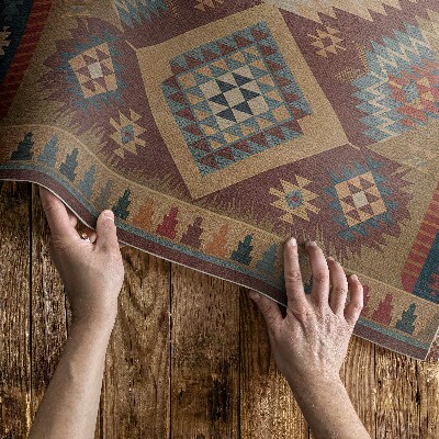 Tapis vinyle symétrie aztèque