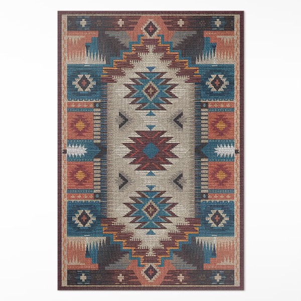 Tapis vinyle rectangulaire Compositions symétriques dans l'esprit aztèque