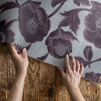 Tapis vinyle rectangulaire Fleurs vintage subtiles